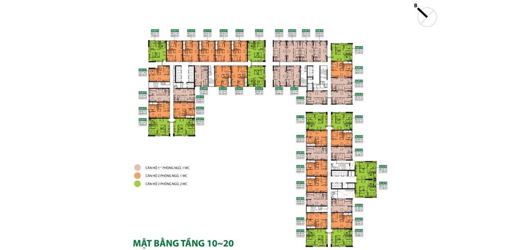 Giỏ hàng sang nhượng căn 60m2, 2pn, 1wc giá rẻ nhất 2,9 tỷ đã vat bán nhanh t5/ ***