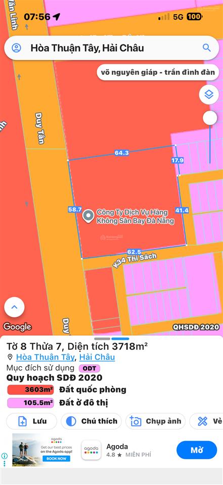 Cực phẩm đối diện sân bay quốc tế 3718m2 ngang 59m hàng nét