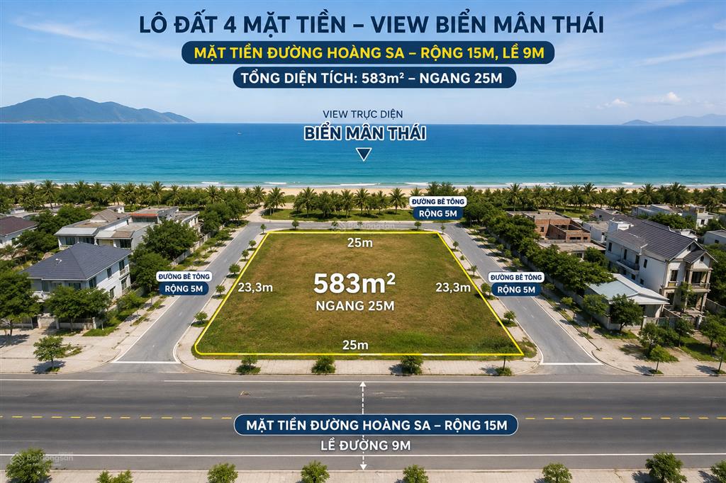 Cực phẩm 4 mặt tiền hoàng sa view biển mân thái vip