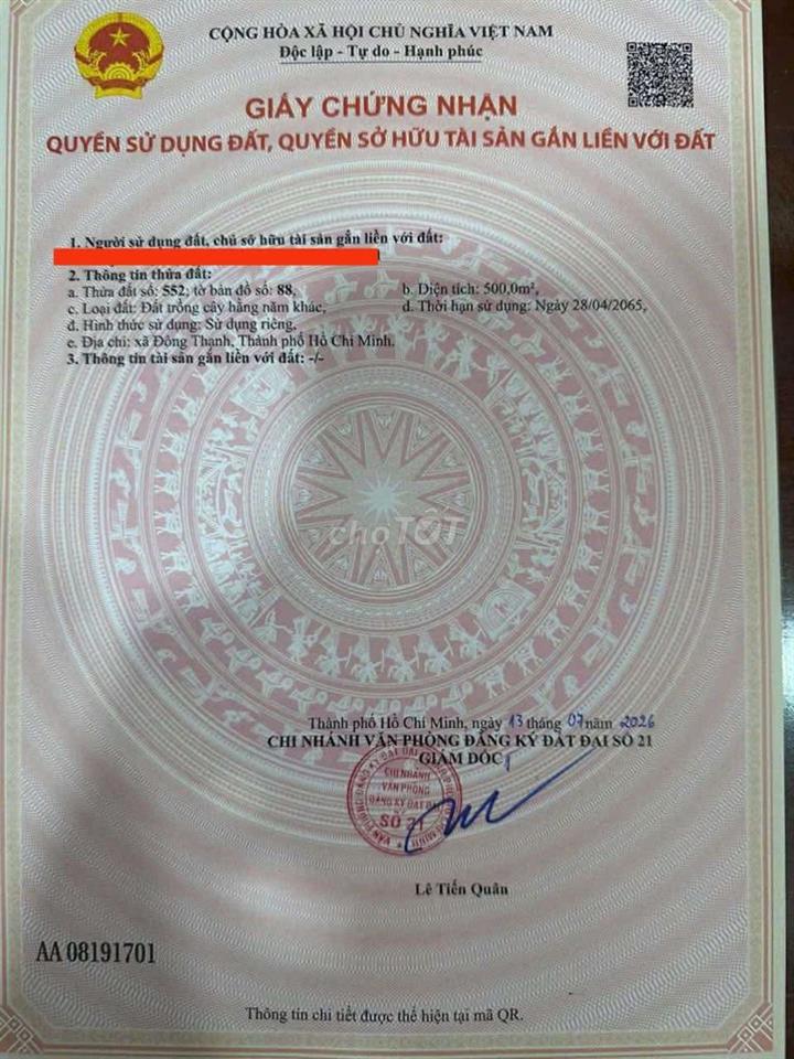 Bán đất Nhị Bình Hóc Môn