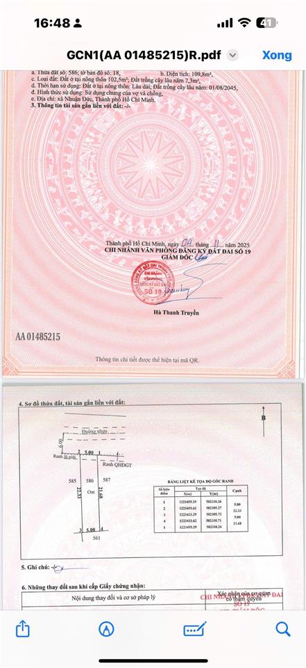 Mặt tiền nhựa 1/tl15 full thổ, nhuận đức
chỉ 1.3 tỷ. dt 5x22. dân đông.  0973 610 ***