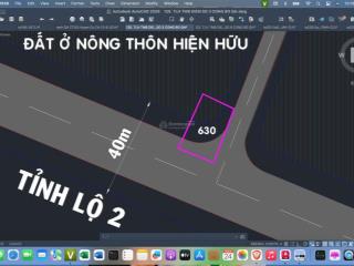 Mt tỉnh lộ 2 lô góc cực đẹp full thổ 100%, dân đông, dt 15x23 chỉ 323triệu/mét.  
