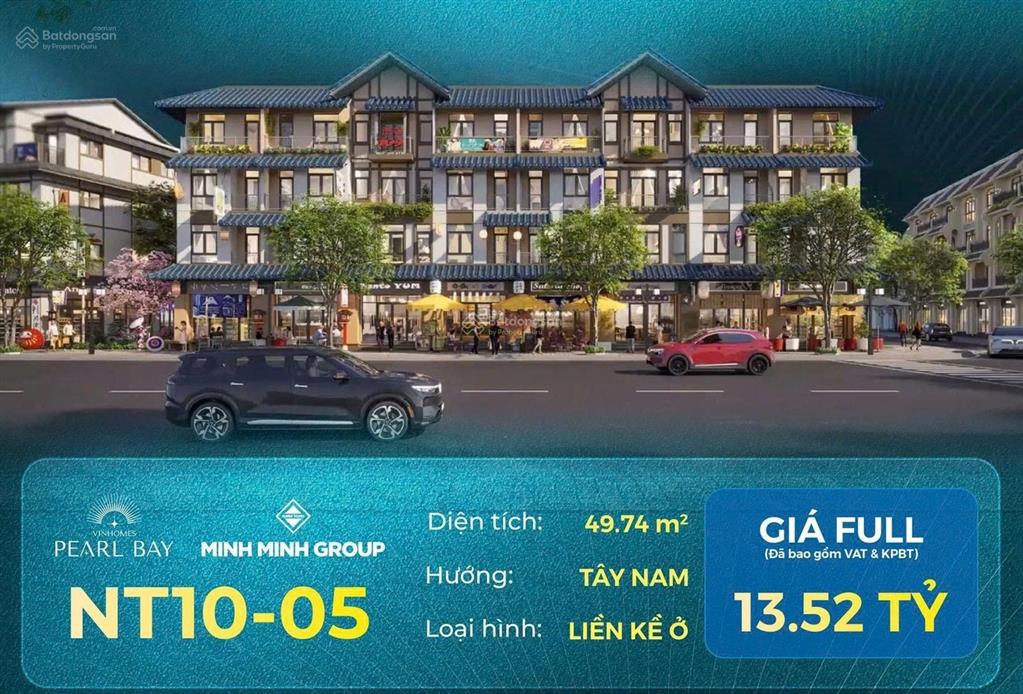 Liền kề ở (nt1005) vinhomes pearl bay nha trang + trực diện biển + sở hữu lâu dài + chỉ 13,52tỷ