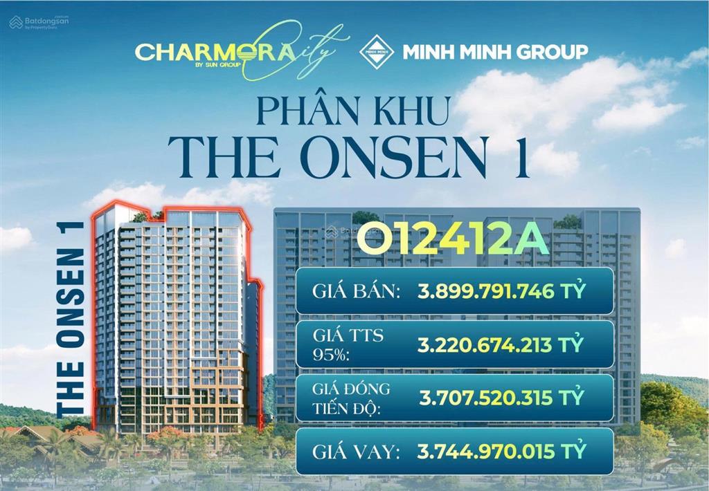 Căn (o12412a) 1pn + | tầng 24 | diện tích 59.5 m² onsen 1 tiềm năng tăng giá vượt trội!