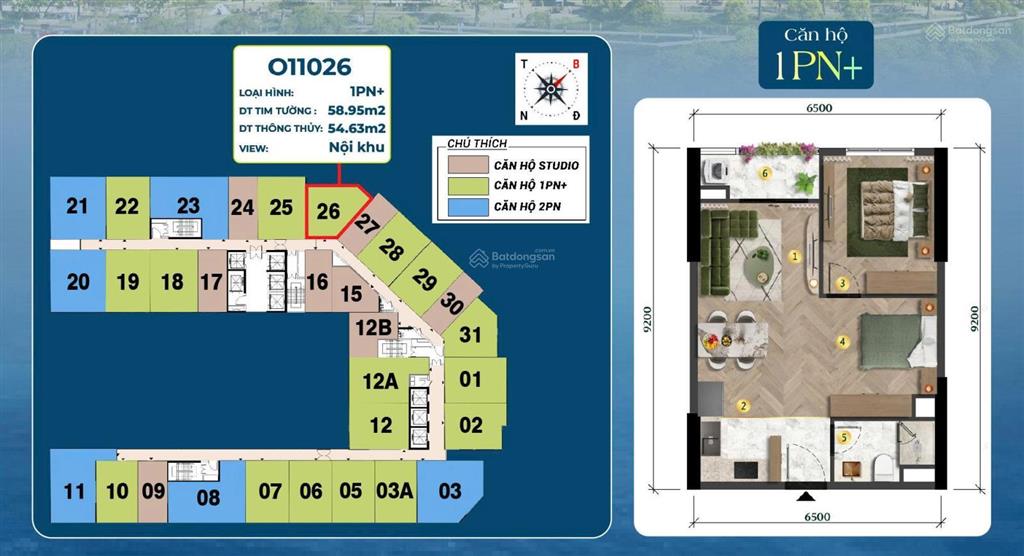 Sở hữu căn hộ 1pn+ [o11026] onsen1 charmora city | tiết kiệm ngay 830tr view nội khu chuẩn resort