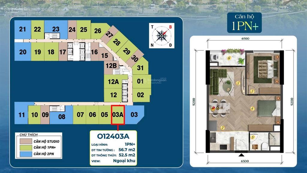 Căn hộ (o12403a) onsen 1pn+ charmora city | view ngoại khu cực thoáng tiết kiệm ngay 837 triệu!