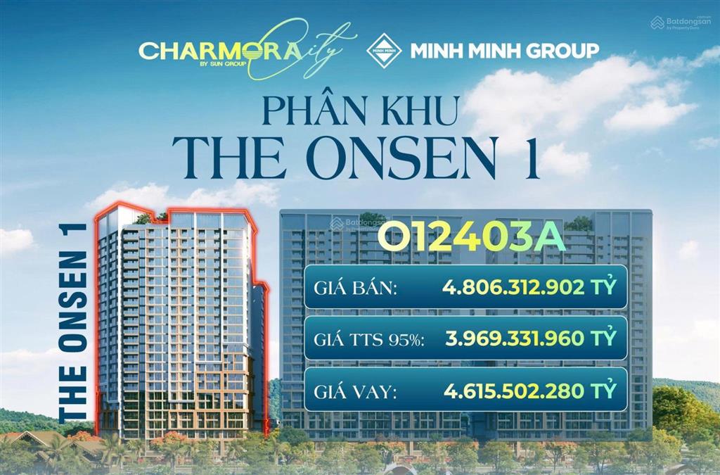 Căn hộ (o12403a) onsen 1pn+ charmora city | view ngoại khu cực thoáng tiết kiệm ngay 837 triệu!