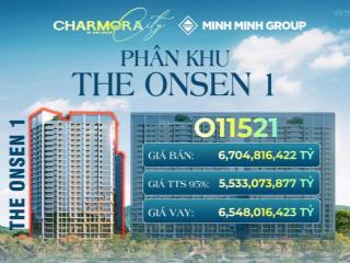 Căn 2pn the onsen 1  charmora city | giá đợt 1 chiết khấu đến 14%++ | view pháo hoa & sông