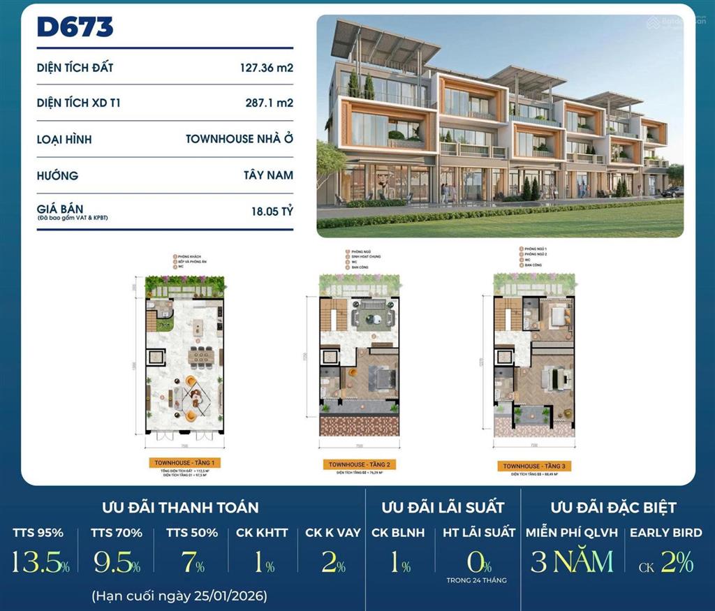 Townhouse d673 (287.1 m²) charmora city "thiết kế đẳng cấp * chất sống tinh hoa"chiết khấu đến13.5%