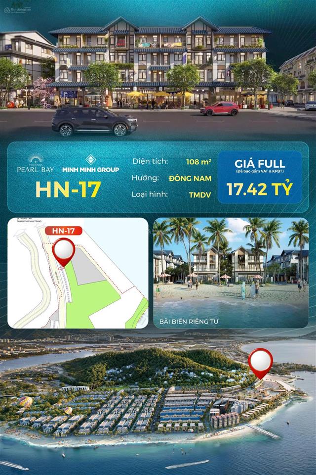 Bán shophouse hn17 vinhomes pearl bay, 108m², gần biển riêng, giá 17,42 tỷ