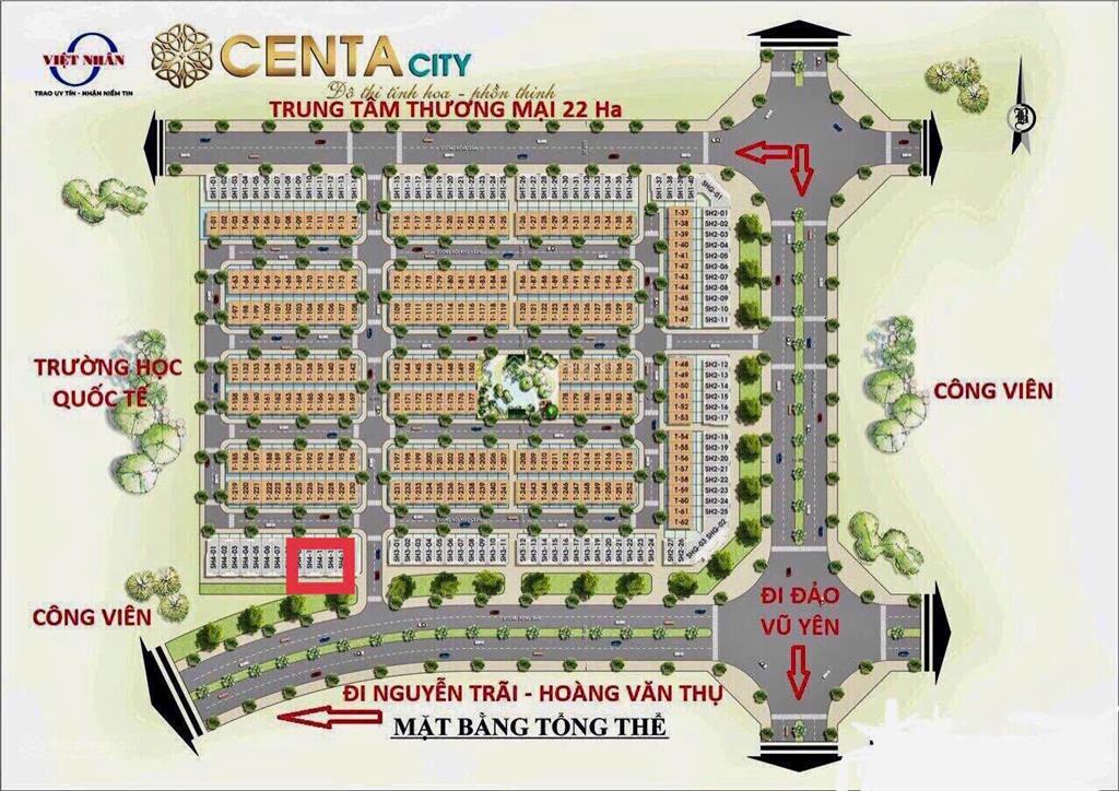 Bán nhanh shop 2 mặt tiền 92m2 centa city hải phòng