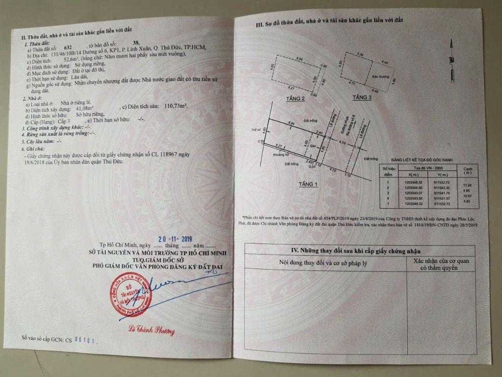 Bán nhà khu dân trí cao an ninh tốt đường số 6 linh xuân thủ đức tphcm LH0909428959.
