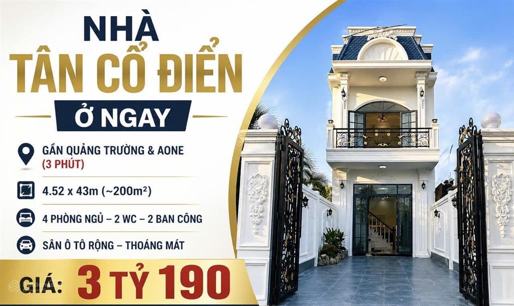 Bán nhà mới xây tân cổ điển đẹp ko tỳ vết thuộc mỹ phong, tp mỹ tho. gần 200m2. giá chỉ 3 tỷ 190 tr