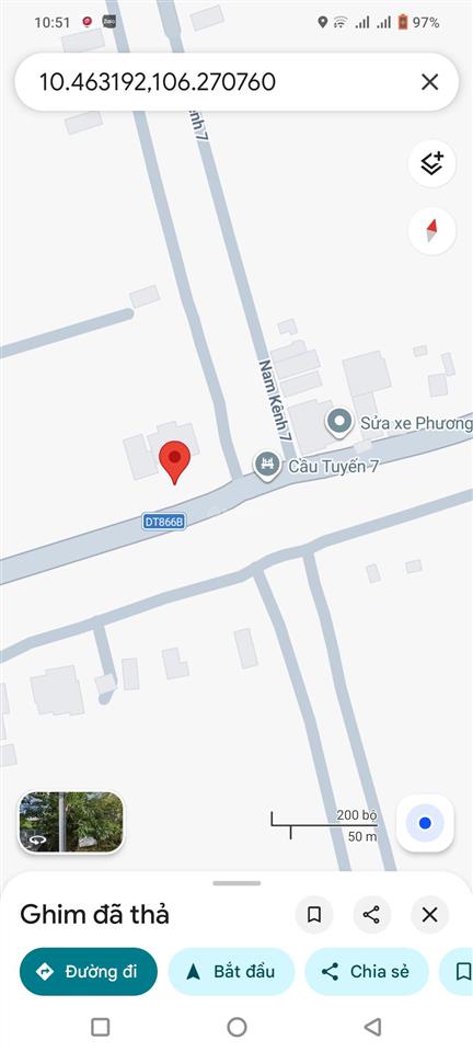 Bán gấp đất tại tỉnh lộ 866b, tân lập 1, 9 tỷ, gần 10000 m2, mặt tiền 40m, kcn tân phước 12