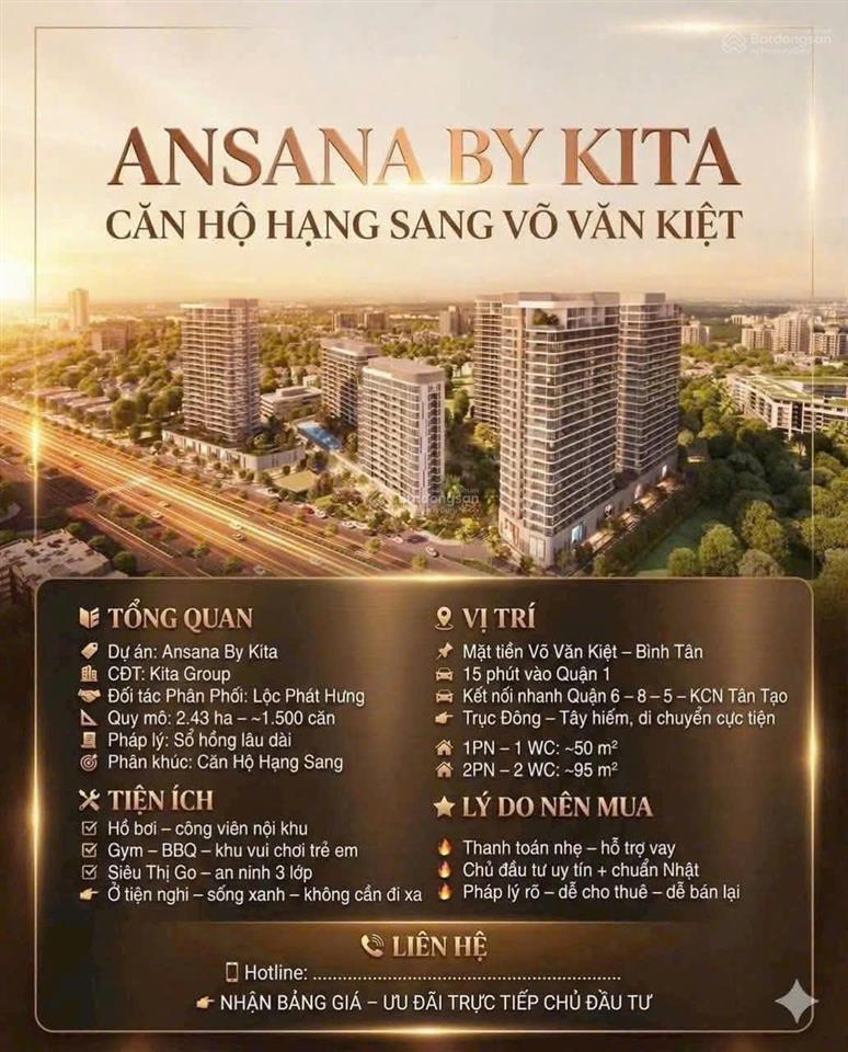 Sở hữu căn hộ hạng sang ansana by kita  view triệu đô đại lộ võ văn kiệt  chiết khấu cực tốt.
