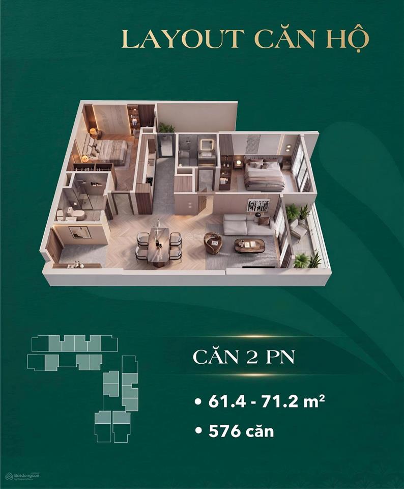 Bán căn hộ chung cư 2pn, 2wc tại the vista văn la, giá 5,87 tỷ, 61,5 m2