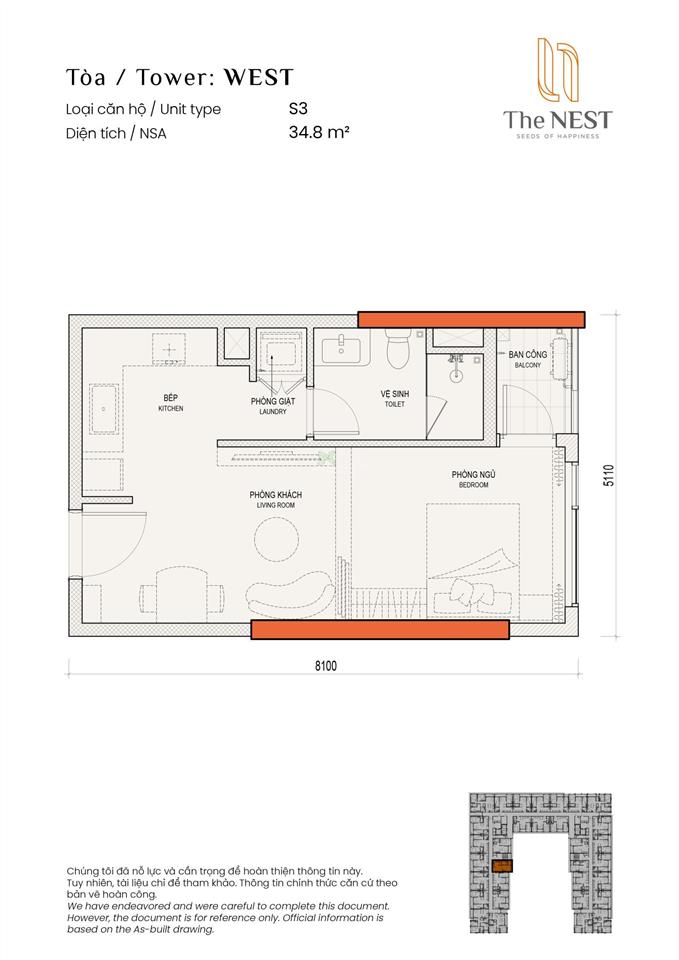 Studio  sản phẩm hiếm tại the nest, chỉ từ 1,9 tỷ, thanh toán đợt 1 chỉ 380 triệu