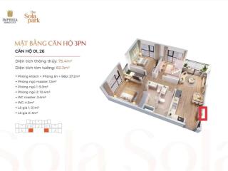 Sola 3n 75m2 4,9 tỷ cắt lỗ 400tr/td 5%/view đẹp