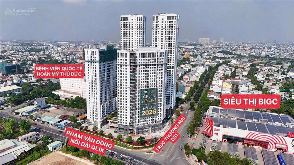 Căn hộ đã xây xong green skyline  mua hàng cđt góp 14 tháng & htl vay. căn 2pn tầng 9 giá 3ty8