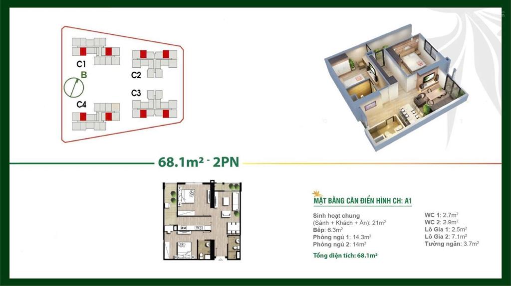 Bán quỹ căn 2pn 67m2 siêu đẹp, giá chỉ từ 5.1 tỷ/ căn kđt gleximco  hà đông. vốn 30% ký hđmb ngay.