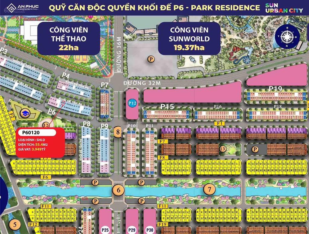 Chỉ 3,1 tỷ sở hữu căn shop chân đế 55m2 ngay mặt công viên sun world, trường học tại sun urban city