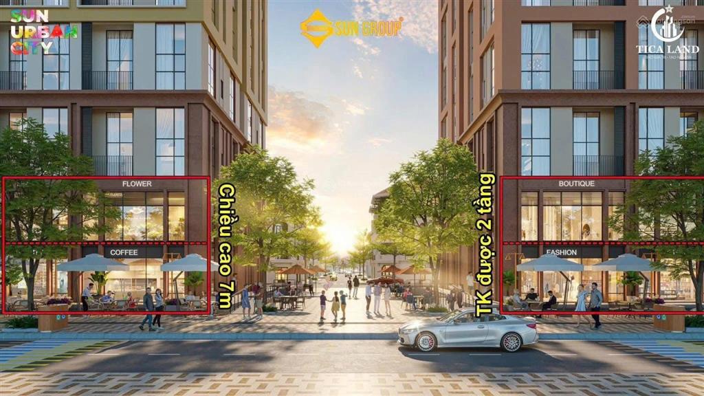 Chỉ 3,1 tỷ sở hữu căn shop chân đế 55m2 ngay mặt công viên sun world, trường học tại sun urban city