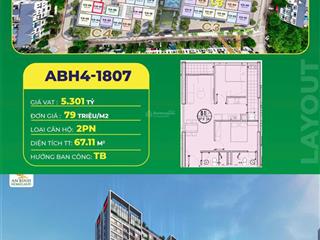 Bán căn 2pn 2wc 67m2 giá 5,3 tỷ tầng trung view nội khu cực đẹp. full nội thất liền tường cao cấp.