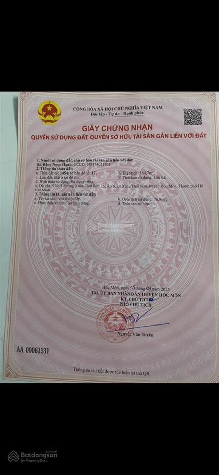 Chính chủ cần bán nhà hóc môn, tp hcm