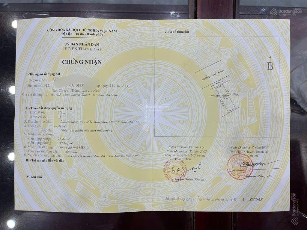 Thanh oai hà nội | đất đấu giá trung tâm kim bài kinh doanh đỉnh cao dòng tiền tốt
