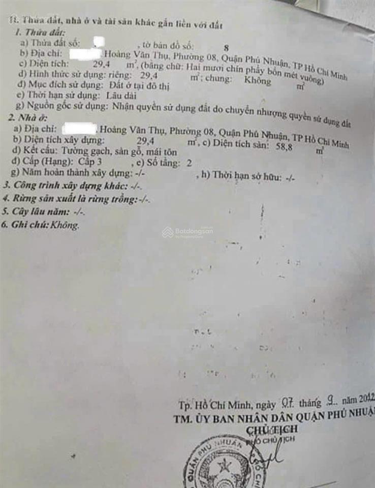 29.4m2 khu vip hoàng văn thụ  giá rẻ nhất phú nhuận