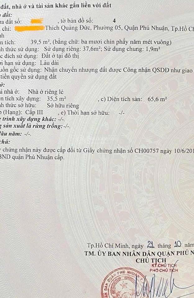 Giá quá rẻ ở tt phú nhuận  nhà 39.5m2 đất mà chưa đến 5.5 tỷ