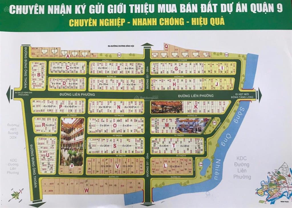 Cần bán đất nền dt 90120m2, kdc sở văn hoá thông tin, đường bưng ông thoàn, phường phú hữu, q9