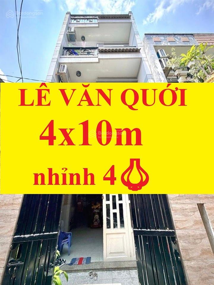 4x10m nhà 4 tầng khu lê văn quới bình tân (4pn 3wc), cách ngã 4 bốn xã 200m, nhà hẻm 3m thông