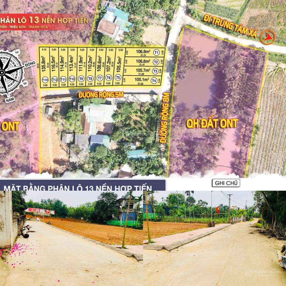 Bán đất đẹp tại xã hợp tiến, huyện triệu sơn, thanh hóa, 199 triệu, 135 m2 full thổ cư