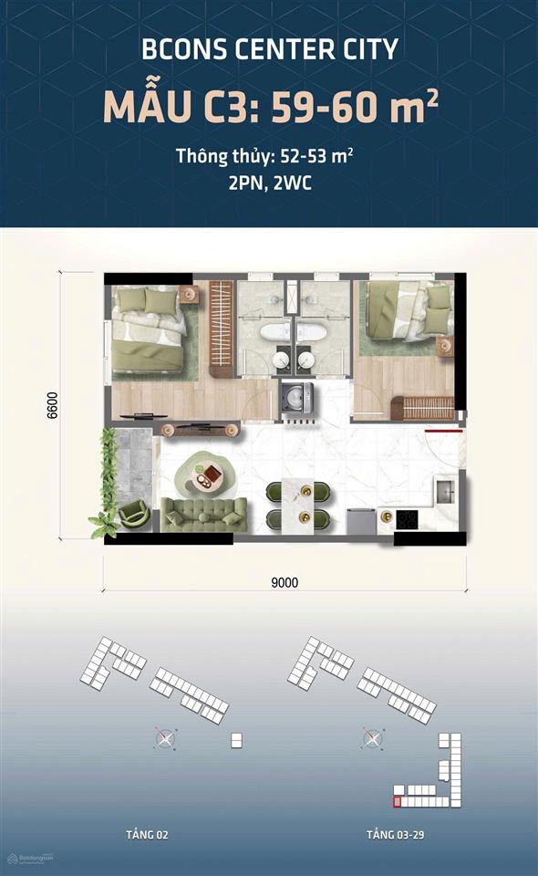 Rổ hàng hot bcons center city, tt 150 triệu kí hđ cọc, căn 1pn 2.4 tỷ  2pn 2.8 tỷ, chiết khấu cao