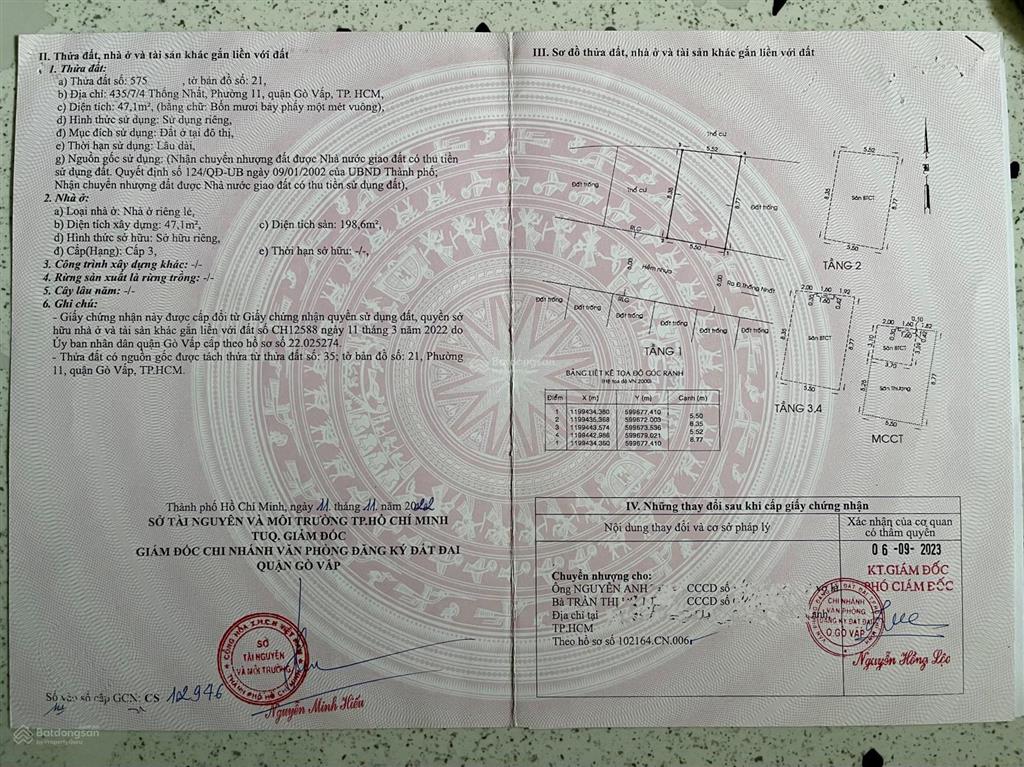 Bán nhà hẻm xe tải 435 thống nhất, gò vấp, oto ngủ trong nhà, chính chủ 100%