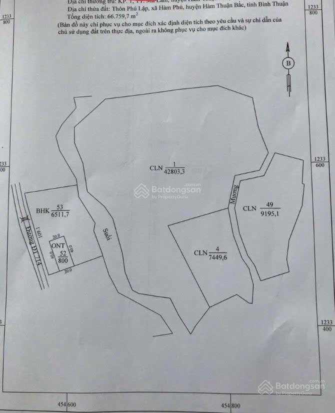Chính chủ bán 6,7 hecta đất có 800m2 thổ cư, mặt đường đt22, hàm phú hàm thuận bắc, bình thuận cũ