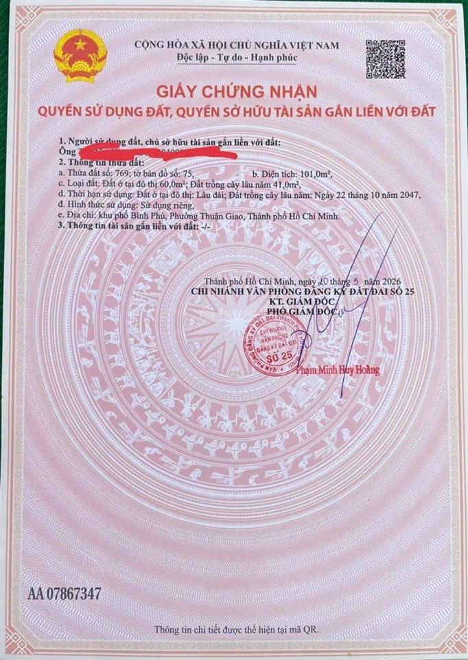 Giá chỉ 2 tỷ 280, dt 101m², đất bình chuẩn gần nhà thờ bà trà, hẻm ô tô