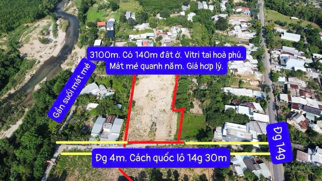 Lô đất vườn hoà phú, hòa vang, 3100m2 có 140m2 đất ở, sát quốc lộ, dân cư đông đúc