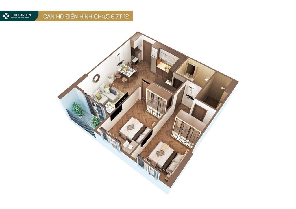 Bán căn hộ 2pn dự án eco gardenđối diện aeon mall bắc giang, tiêu chuẩn khách sạn 4 sao, giá~2,4tỷ