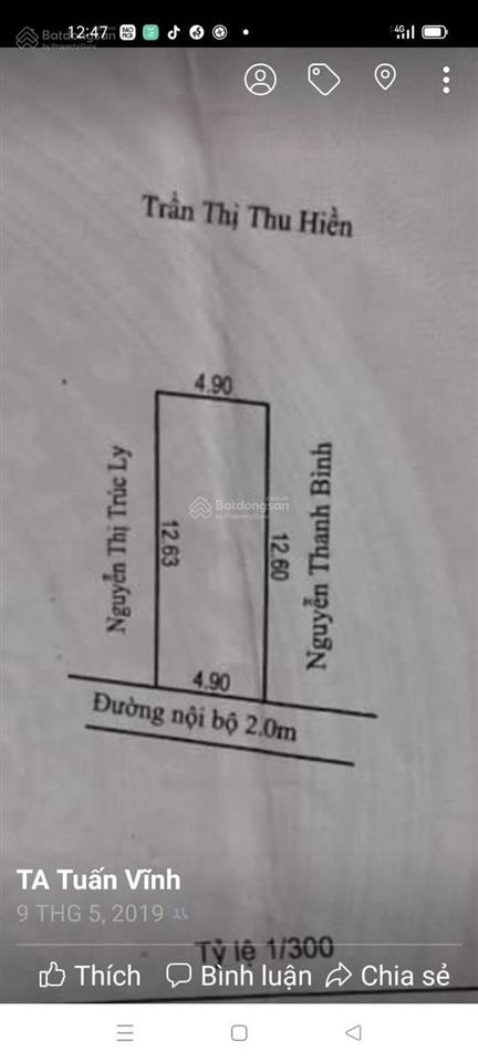 [bán] đất full thổ cư tp mỹ tho 62m2 500tr tl