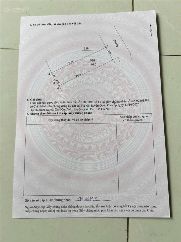 Bán đất tại yên thái, phú cát, quốc oai, hà nội, giá cực chất 2,85 tỷ, 116m2