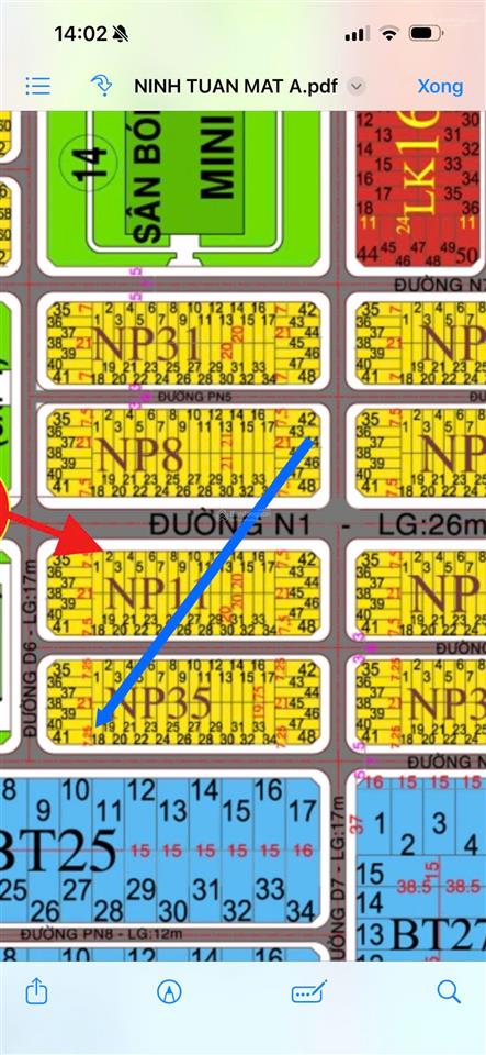 Bán lô đất dự án xdhn np35 ô 18  lô đất gần đường 26m