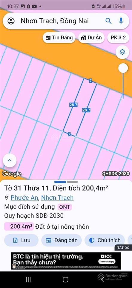 Đối diện chung cư chỉ 12tr/m2 dự án xây dựng hà nội nhơn trạch đồng nai