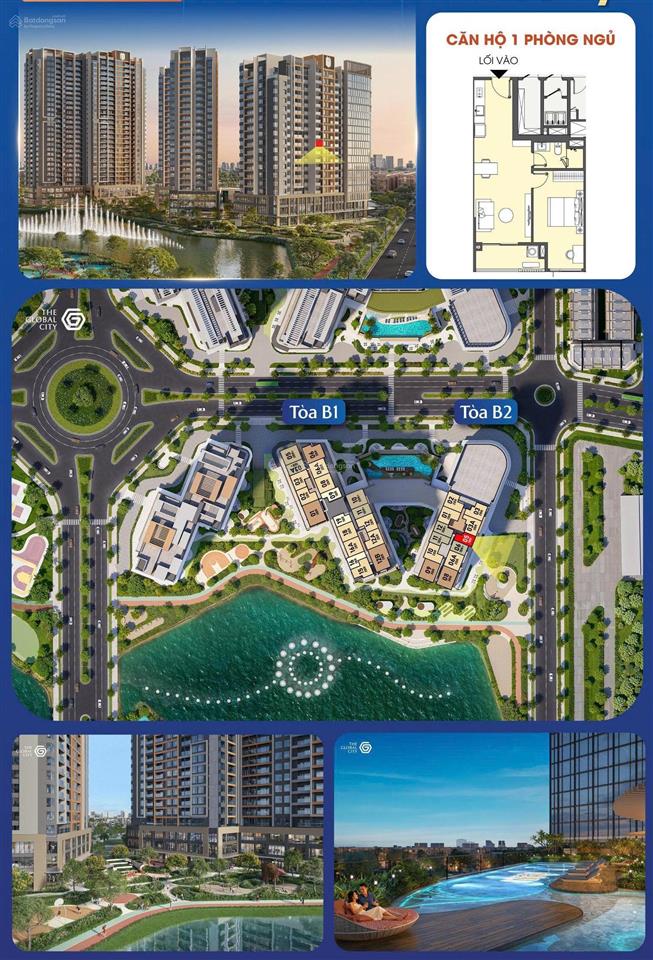 Cần bán căn 1 phòng ngủ  view soho sầm uất tại the global city