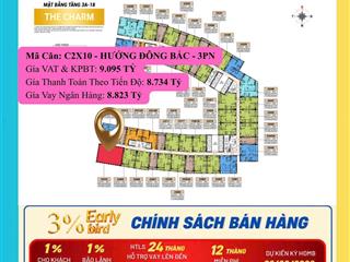 Căn góc 3pn ch10  105m2 view sông, view pháo hoa view biệt thự charmora city nha trang chỉ 8,734tỷ