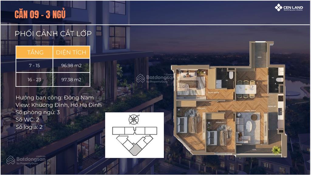 Bán căn hộ chung cư tại động lực tower, giá tốt 110 triệu / m2, 93.69 m2, 3pn, 2wc