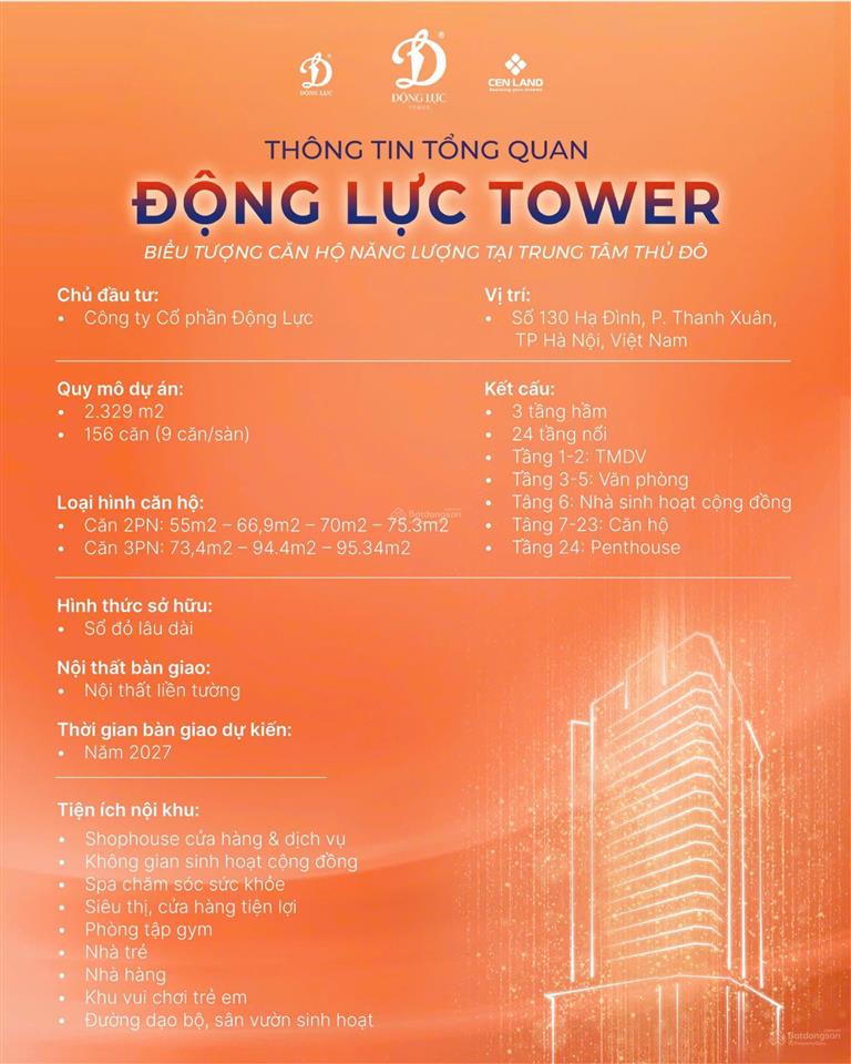 Bán căn hộ chung cư tại động lực tower, giá tốt 110 triệu / m2, 93.69 m2, 3pn, 2wc