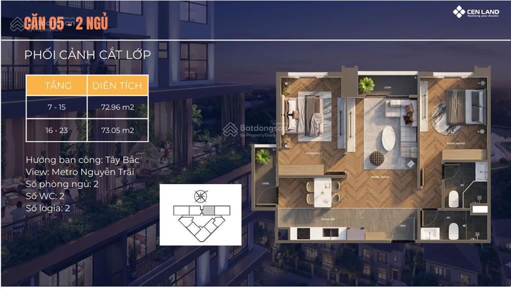 Căn hộ 2pn, 70m2 tại động lực tower, giá  dự kiến 115 triệu/m2.  0817 936 ***