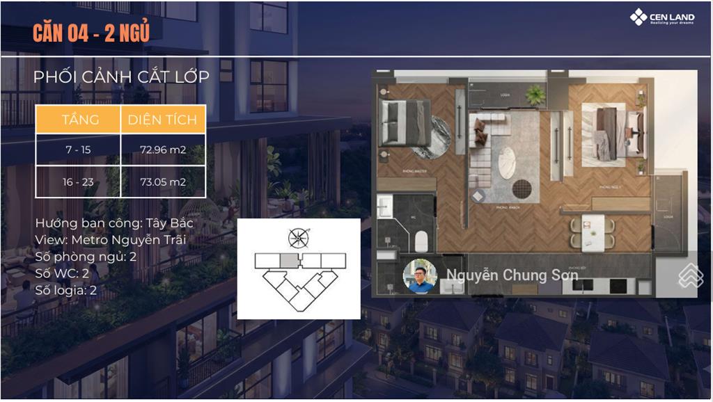 Bán cc động lực tower, 7,282 tỷ, 72,96m2, view đẹp, chính chủ